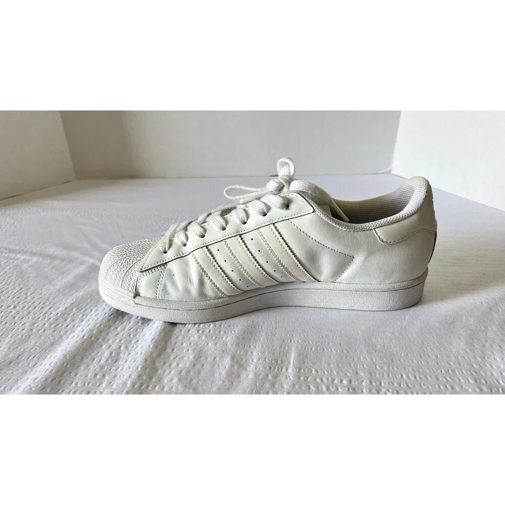 Adidas Originals Superstar Men Size 9.5 Triple White Sneaker Shoe Shell Toe Top